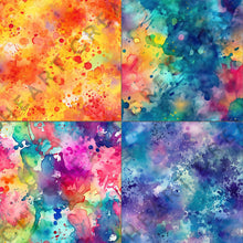 Load image into Gallery viewer, Rainbow Paint Splashes Seamless Digital Papers