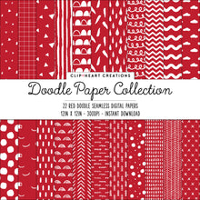 Load image into Gallery viewer, Red Scandi Doodle Papers