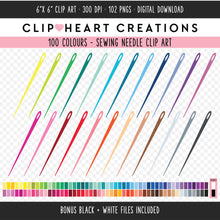 Load image into Gallery viewer, 100 Sewing Needle Clip Art