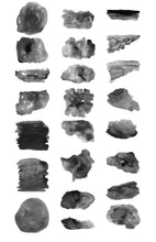 Load image into Gallery viewer, Black Watercolor Shapes Clip Art