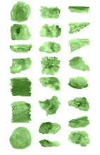 Load image into Gallery viewer, Green Watercolor Shapes Clip Art