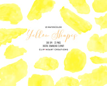 Load image into Gallery viewer, Yellow Watercolor Shapes Clip Art