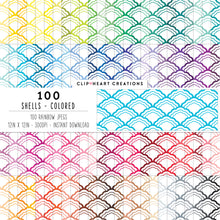 Load image into Gallery viewer, 100 Shell Pattern Digital Papers (Color)