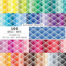 Load image into Gallery viewer, 100 Shell Pattern Digital Papers (White)