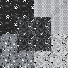 Load image into Gallery viewer, Black Soccer Seamless Digital Papers