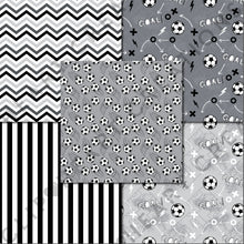 Load image into Gallery viewer, Black Soccer Seamless Digital Papers