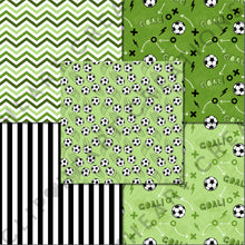Load image into Gallery viewer, Green Soccer Seamless Digital Papers