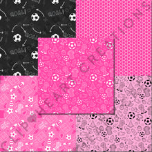 Load image into Gallery viewer, Hot Pink Soccer Seamless Digital Papers