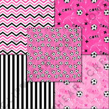 Load image into Gallery viewer, Hot Pink Soccer Seamless Digital Papers