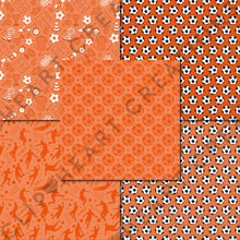 Load image into Gallery viewer, Orange Soccer Seamless Digital Papers