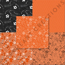 Load image into Gallery viewer, Orange Soccer Seamless Digital Papers