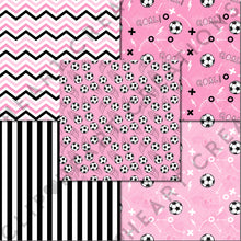 Load image into Gallery viewer, Pink Soccer Seamless Digital Papers