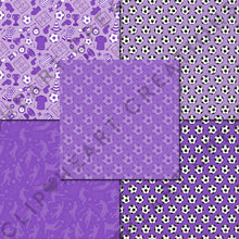 Load image into Gallery viewer, Purple Soccer Seamless Digital Papers