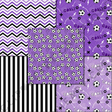 Load image into Gallery viewer, Purple Soccer Seamless Digital Papers