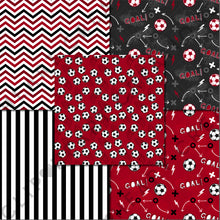 Load image into Gallery viewer, Red Soccer Seamless Digital Papers