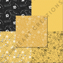 Load image into Gallery viewer, Yellow Soccer Seamless Digital Papers