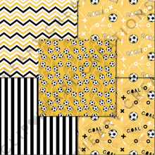 Load image into Gallery viewer, Yellow Soccer Seamless Digital Papers