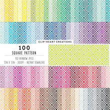 Load image into Gallery viewer, 100 Square Pattern Digital Papers