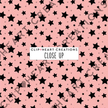 Load image into Gallery viewer, 100 Stars Pattern Digital Papers (Black)