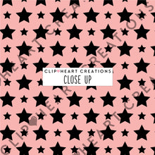 Load image into Gallery viewer, 100 Stars Pattern Digital Papers (Black)