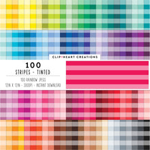 Load image into Gallery viewer, 100 Stripes Pattern Digital Papers (Tinted)
