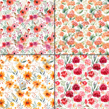 Load image into Gallery viewer, Summer Floral Watercolors Seamless Digital Papers