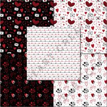 Load image into Gallery viewer, Valentines Day Black and Red Digital Papers