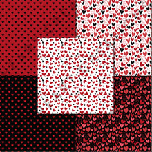 Load image into Gallery viewer, Valentines Day Black and Red Digital Papers