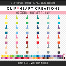 Load image into Gallery viewer, 100 Wine Bottle Digital Clip Art