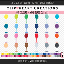 Load image into Gallery viewer, 100 Wine Glass Digital Clip Art