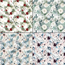 Load image into Gallery viewer, Winter Floral Watercolors Seamless Digital Papers