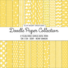 Load image into Gallery viewer, Yellow Scandi Doodle Papers