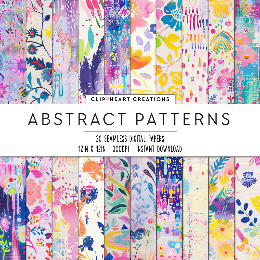 Abstract Wildflower Seamless Digital Papers