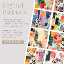 Load image into Gallery viewer, Abstract Scrapbook Seamless Digital Papers
