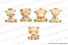 Load image into Gallery viewer, Watercolor Animal Plushies Clip Art
