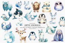 Load image into Gallery viewer, Artic Animals Clipart Collection
