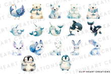 Load image into Gallery viewer, Artic Animals Clipart Collection
