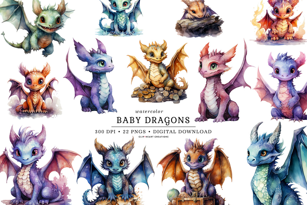 Baby Dragon Clipart Collection