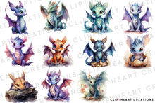 Load image into Gallery viewer, Baby Dragon Clipart Collection
