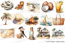 Load image into Gallery viewer, Watercolor Beach Lover Clip Art
