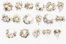 Load image into Gallery viewer, Boho Bridal Florals Clipart
