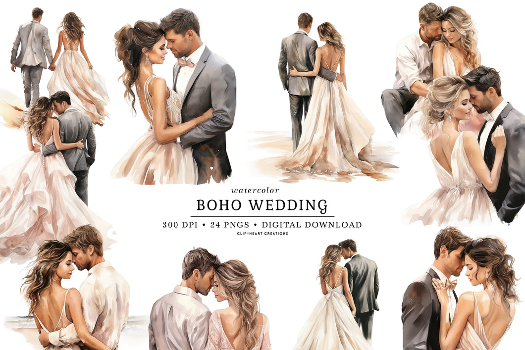 Boho Wedding Clipart Collection