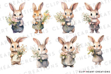 Load image into Gallery viewer, Spring Bunnies Clipart Collection
