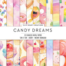 Load image into Gallery viewer, Watercolor Candy Dreams Seamless Digital Papers
