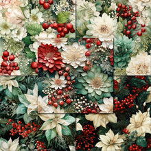 Load image into Gallery viewer, Christmas Florals Seamless Digital Papers
