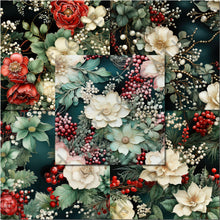 Load image into Gallery viewer, Christmas Florals Seamless Digital Papers
