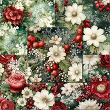 Load image into Gallery viewer, Christmas Florals Seamless Digital Papers
