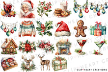 Load image into Gallery viewer, Watercolor Classic Christmas Clip Art
