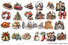 Load image into Gallery viewer, Watercolor Classic Christmas Clip Art
