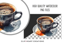 Load image into Gallery viewer, Coffee Watercolor Clipart Collection
